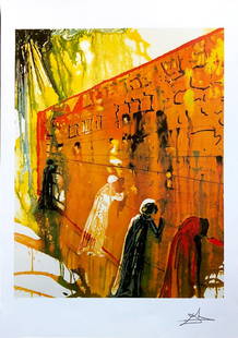 SALVADOR DALI - Legendary 'Wailing Wall' LE Lithograph: 139285 - Dali was a skilled draftsman, best known for the striking and bizarre images in his surrealist work. He was highly imaginative, and also had an affinity for unusual and grandiose behavior.