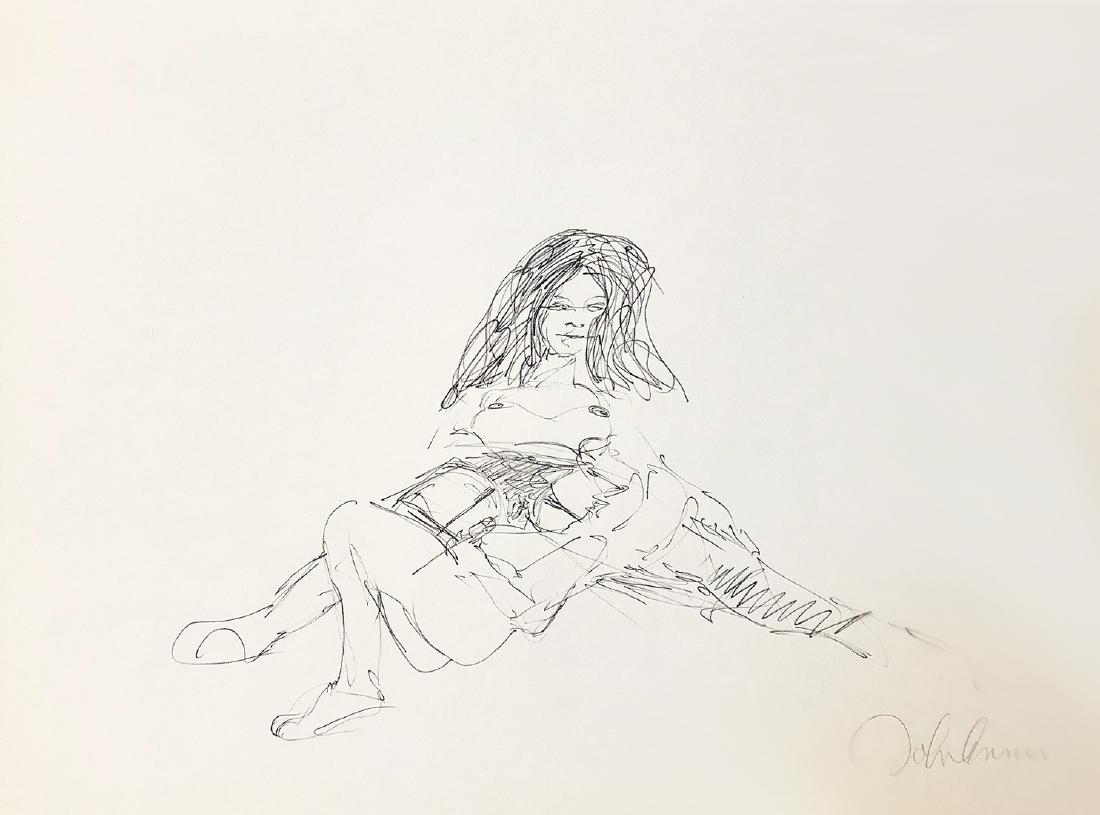 JOHN LENNON - 'Bag One' VIII RARE LE Lithograph: 139291 - In 1969, "Beatles" legend and activist John Lennon did a series of erotic sketches shortly after his marriage to Yoko Ono. 14 lithographs from their honeymoon, most of which were too explicit