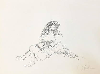 JOHN LENNON - 'Bag One' VIII RARE LE Lithograph: 139291 - In 1969, "Beatles" legend and activist John Lennon did a series of erotic sketches shortly after his marriage to Yoko Ono. 14 lithographs from their honeymoon, most of which were too