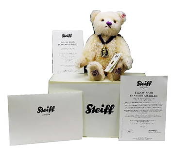 STEIFF - 2012 'Diamond Jubilee' Teddy Bear Original Box: 139295 - Richard Steiff (February 7, 1877 ‰€“ March 30, 1939) was a German designer known for helping create the iconic Teddy Bear. Debuting at a Toy Fair in 1903, Steiff fortunately had an