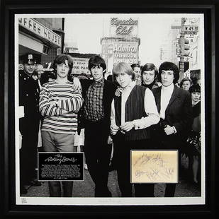 ONE OF THE BEST "ROLLING STONES" PIECES EVER!!: 132490 - "The Rolling Stones", The World's Greatest Rock N' Roll Band in an early 1964 photographic Fine Art Giclee by prolific New York entertainment photographer William "PoPsie" Randolph. This is