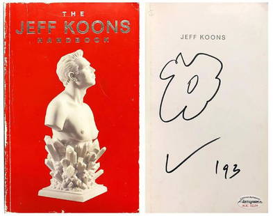 JEFF KOONS - RARE SIGNED Book with HAND-DRAWN SKETCH: 138339 - Jeff Koons creates art that makes people say stuff like, "Really?". His 'Balloon Dog' sculptures are amongst the most collectible of any new artist work and originals can fetch Ridiculous