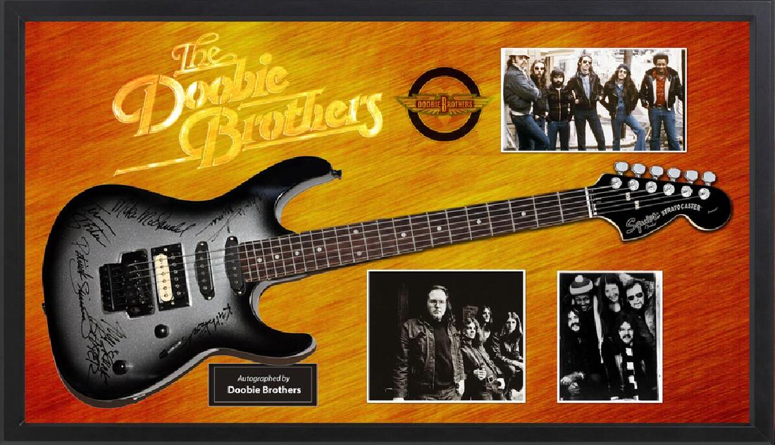 Doobie Brothers Signed and Framed Guitar (1 of 1)