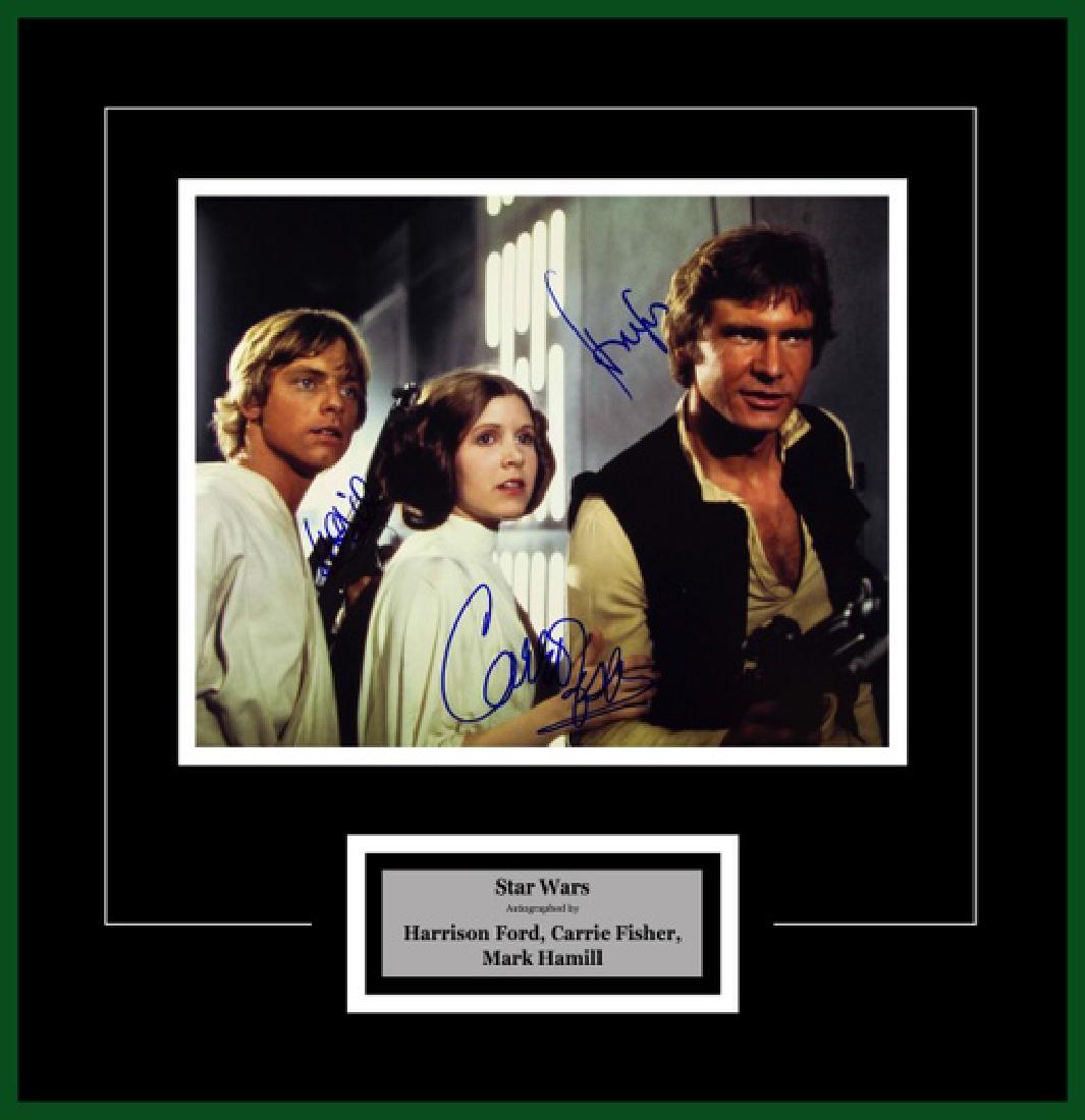 Luke Skywalker, Princess Leia, Han Solo, Artist Series: Signed by Harrison Ford, Carrie Fisher and Mark Hamill
