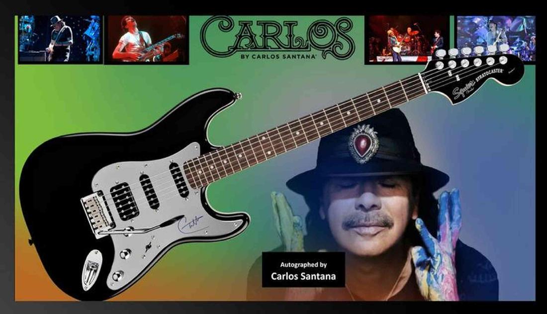 Santana Signed and Framed Guitar (1 of 1)