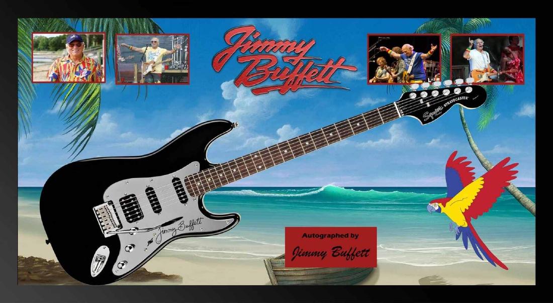 Jimmy Buffet Signed and Framed Guitar (1 of 1)