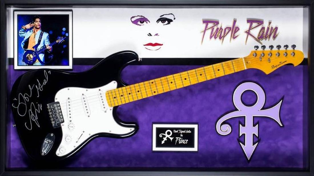 Prince Signed and Framed Guitar (1 of 1)