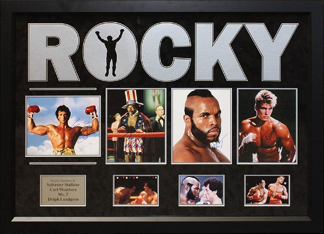 Rocky Collage: Signed by Sylvester Stallone, Carl Weathers, Mr. T and Dolph Lundgren
