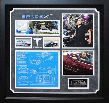 Elon Musk Autographed Collage Aug 12 2018 High End Memorabilia In Ca