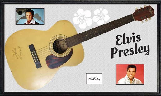 Elvis Presley Signed Acoustic Guitar: Signed by Elvis Presley