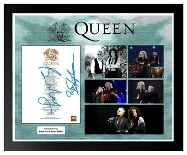 Queen Signed "Bohemian Rhapsody" Lyrics: Autographed lyrics "Bohemian Rhapsody" from larger-than-life British arena-glam rockers who mastered the art of the pop single, led by the incomparable Freddie Mercury; Queen. Freddie Mercury wrote "B