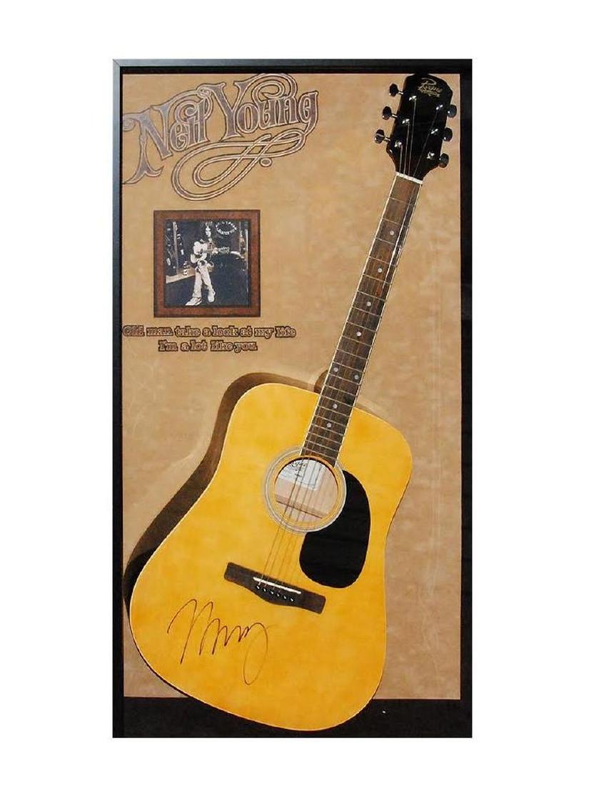 Neil Young Acoustic Signed and Framed Guitar