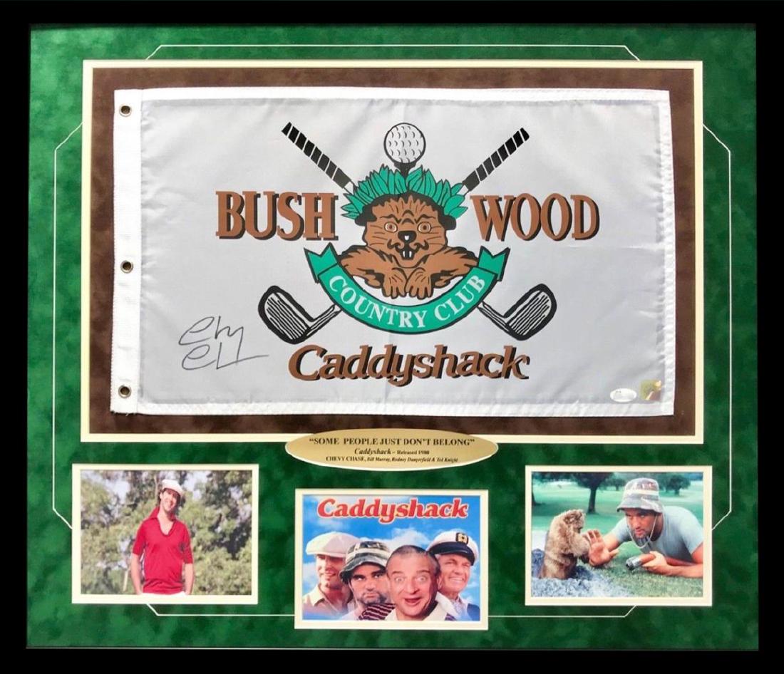 Chevy Chase Signed Caddy Shack Bushwood Golf Flag (1 of 1)