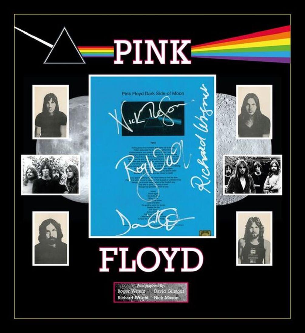 Pink Floyd signed "Dark Side of The Moon" lyric collage (1 of 1)