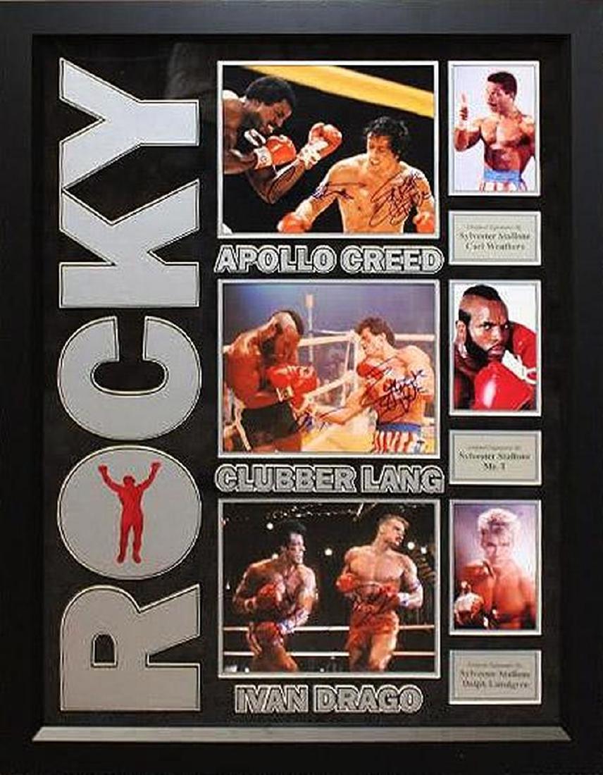 Rocky - Signed Villains Collage: Signed by Sylvester Stallone, Carl Weathers, Mr. T, Dolph Lundgren