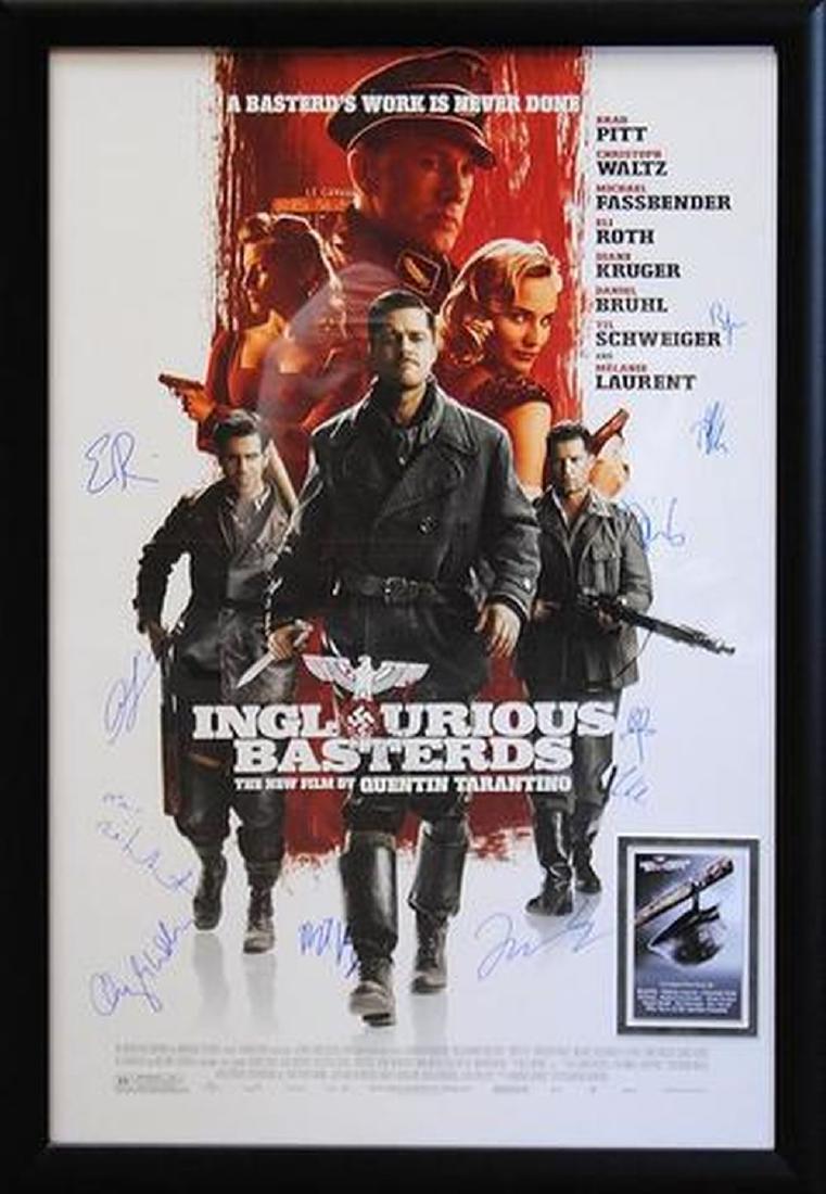 Inglorious Basterds - Signed Movie Poster: Signed by Brad Pitt, Christoph Waltz, Eli Roth, Michael Fassbender, Diane Kruger, Melanie Laurent, Daniel Bruhl, Til Schweiger, BJ Novak, Mike Myers and director Quentin Tarantino High gloss stock pap