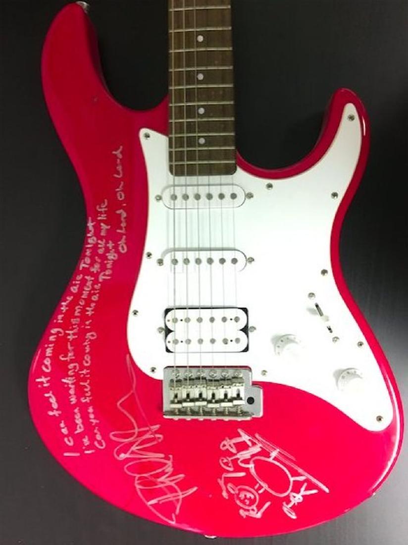 Phil Collins Red Electric Guitar w/ Handwritten Lyrics (1 of 1)