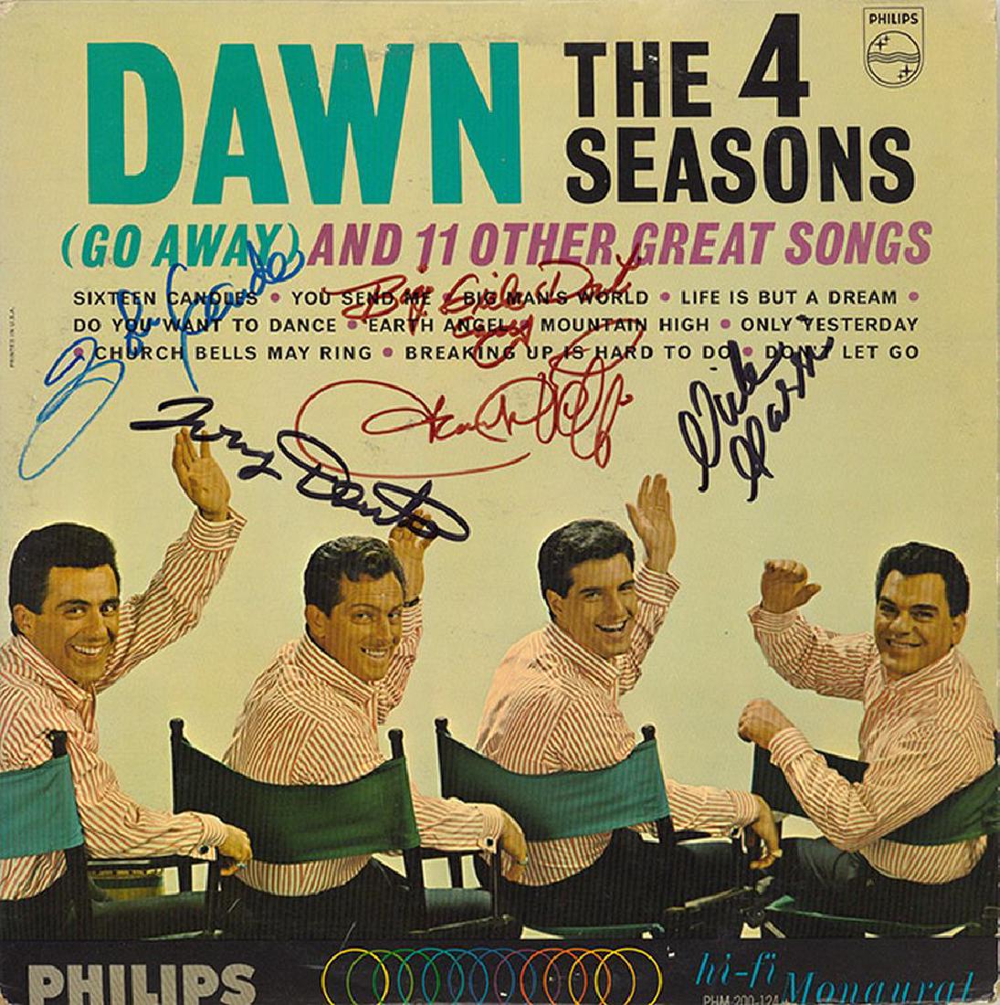 4 Seasons Band Signed Dawn (Go Away) and 11 Other Great: Signed by Franki Valli, Tommy DeVito, Nick Massi, and Bob Gaudio
