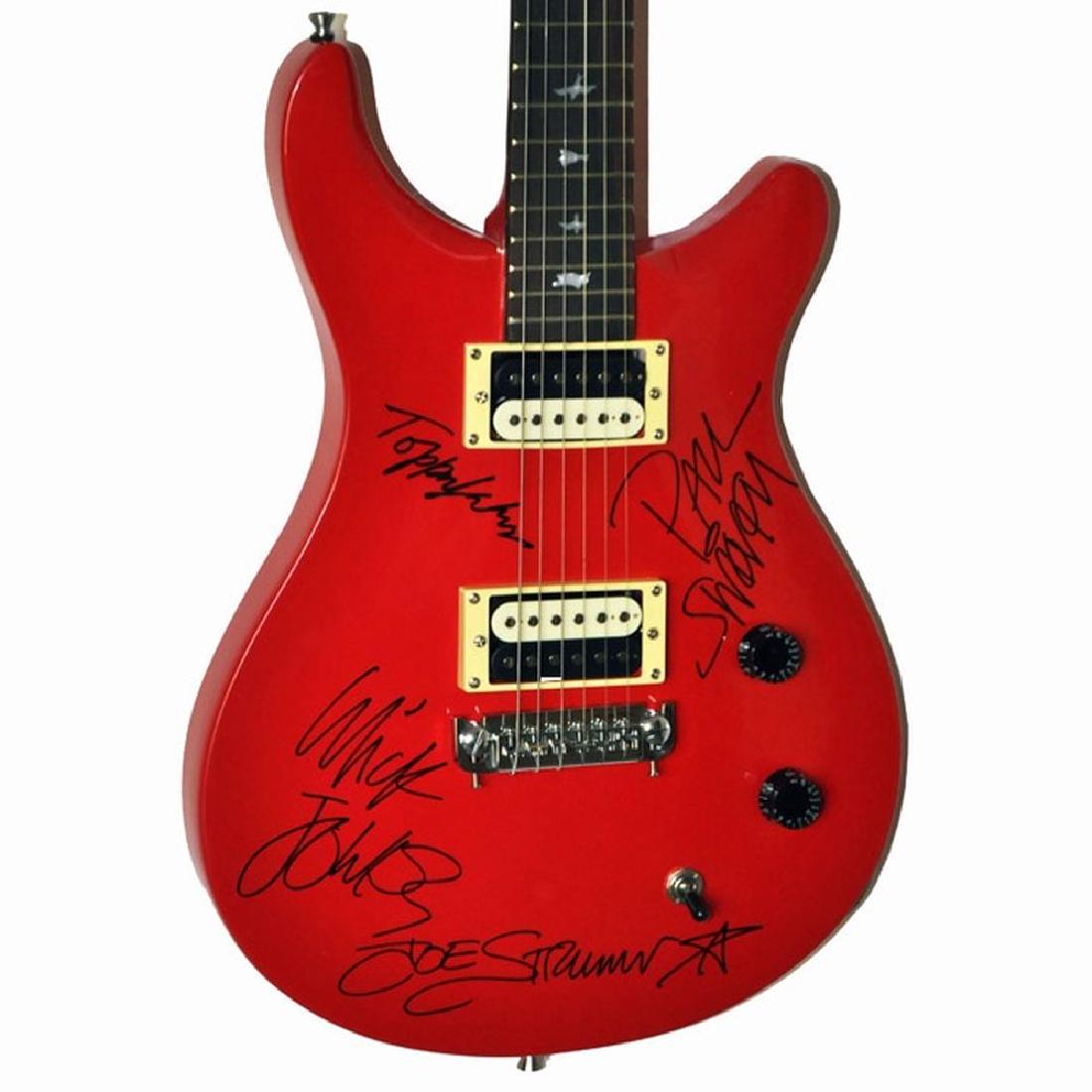The Clash Signed Red Strat-Style Guitar (1 of 1)