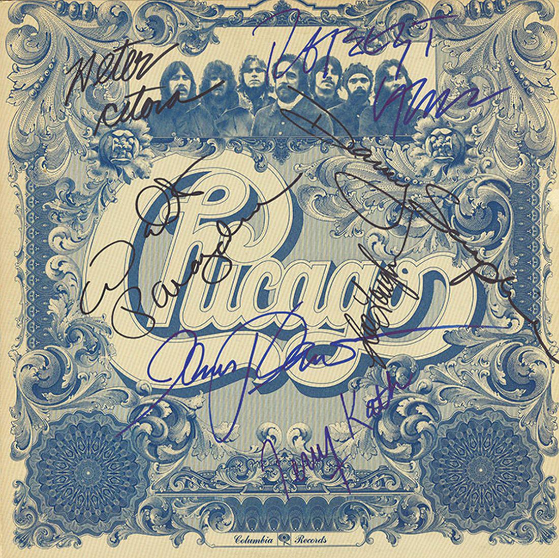 Chicago Signed Chicago VI Album: Signed by Peter Cetera, Robert Lamm, Terry Kath, Walt Parazaider, Lee Loughnane, James Pankow, and Danny Seraphine