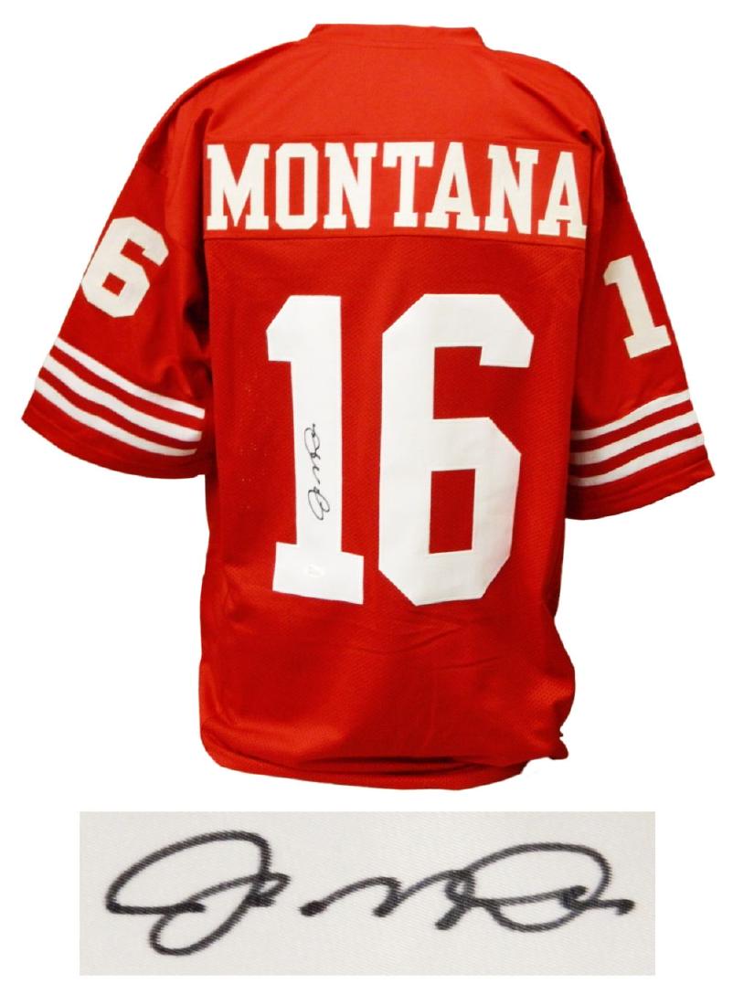 Joe Montana Signed Red Custom Football Jersey (JSA)