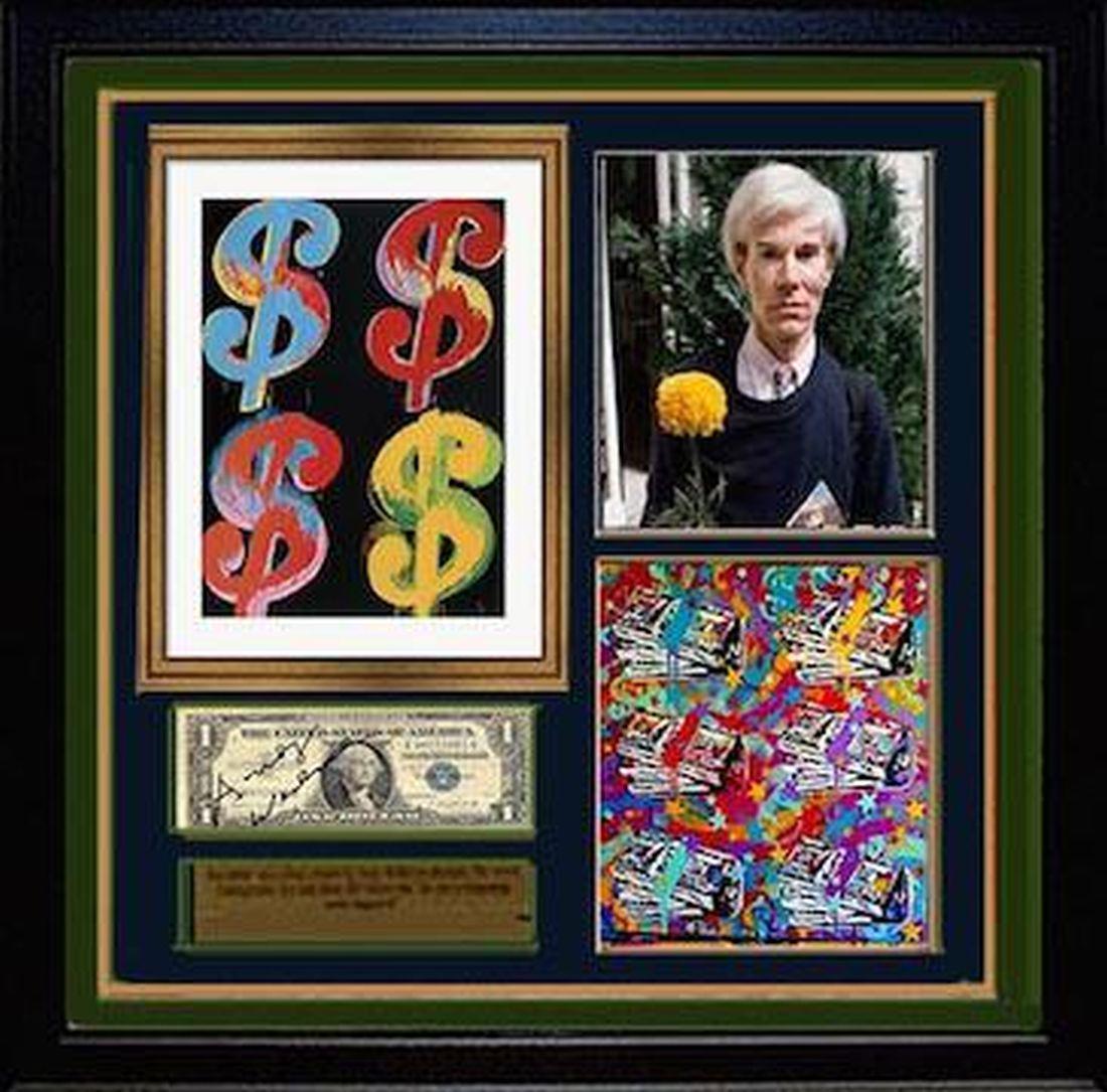 Andy Warhol Signed Dollar Collage (1 of 1)