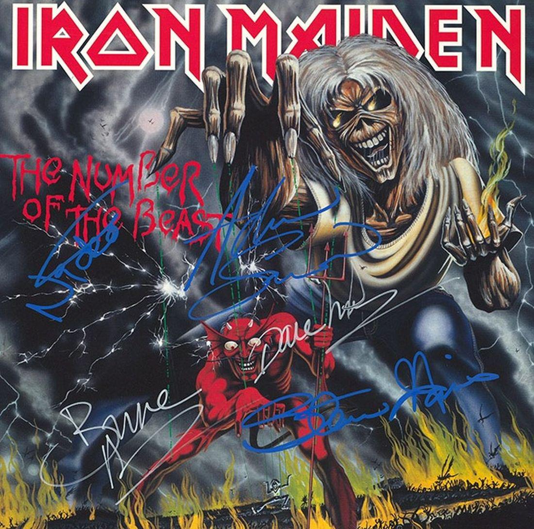 Iron Maiden Number of the Beast サイン入り Bruce Dickinson Signed Iron Maiden The Number of The Beast