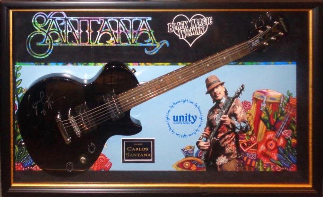 Carlos Santana Signed and Framed Guitar (1 of 1)
