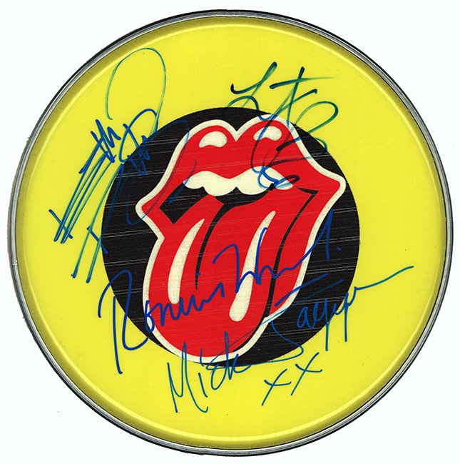The Rolling Stones Signed Drum Head (1 of 1)