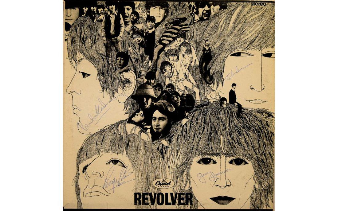 The Beatles Signed Revolver Album: Signed by George Harrison, Paul McCartney, John Lennon, and Ringo Starr