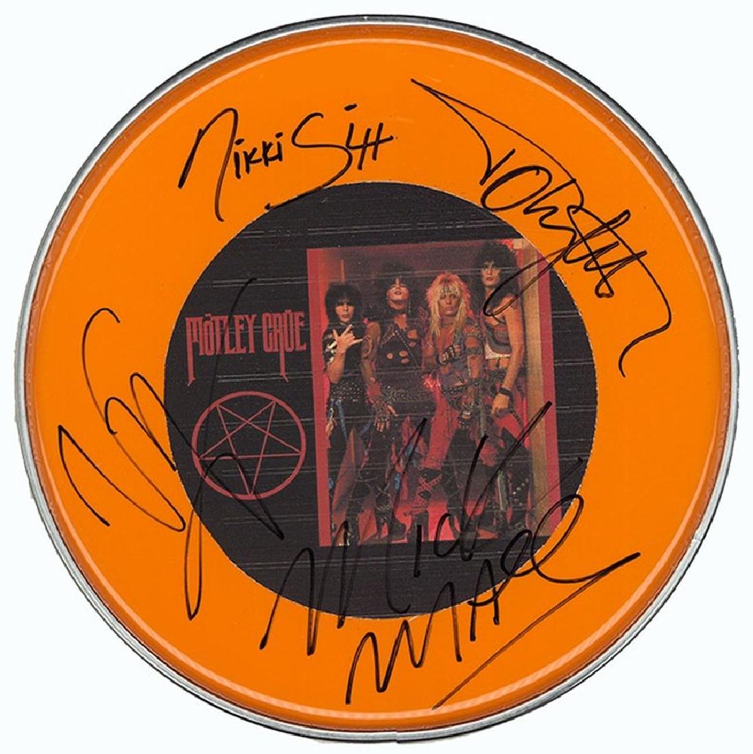 Motley Crue Signed Drum Head (1 of 1)