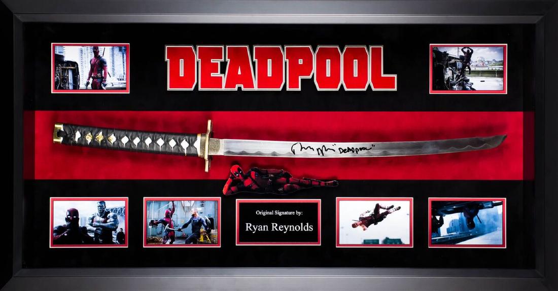 Deadpool Framed Signed Katana (1 of 1)