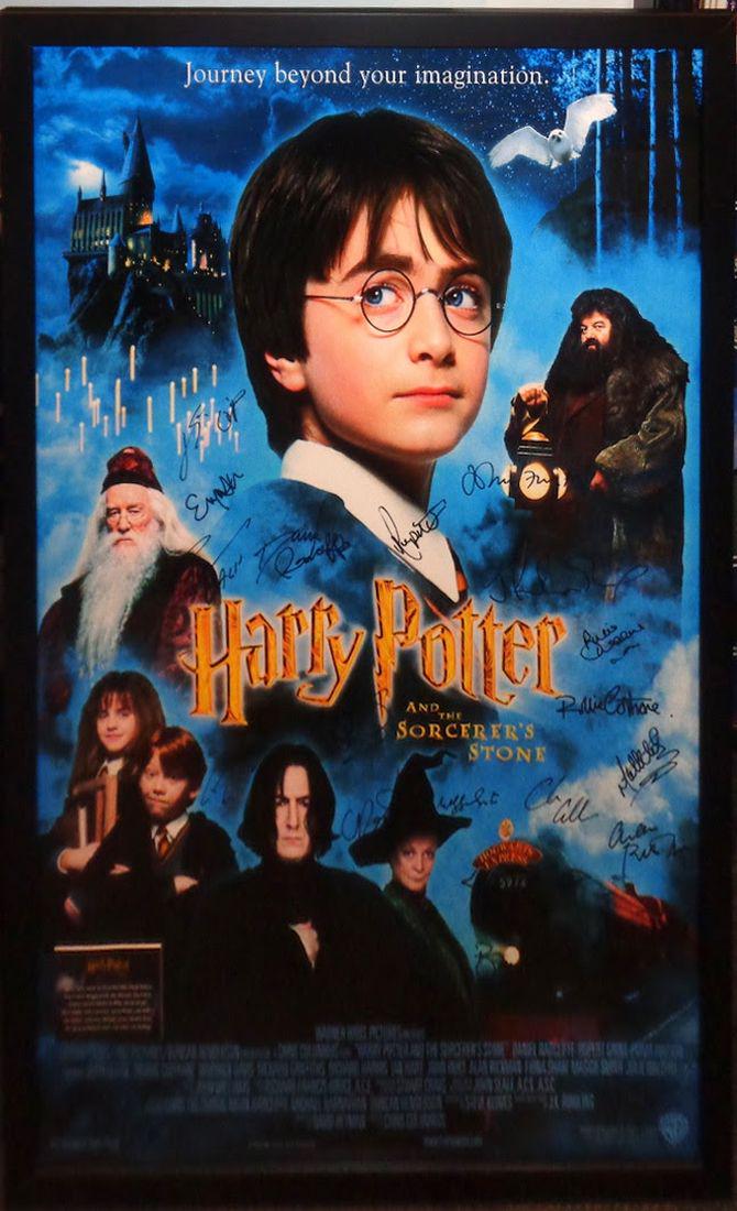 Harry Potter And The Sorcerer's Stone - Signed Movie: Signed by Daniel Radcliffe, Emma Watson, Rupert Grint, Maggie Smith, Alan RickmanHigh gloss stock paper in wood framing with UV protective acrylic glassAll collectibles with autographs come with a Lif