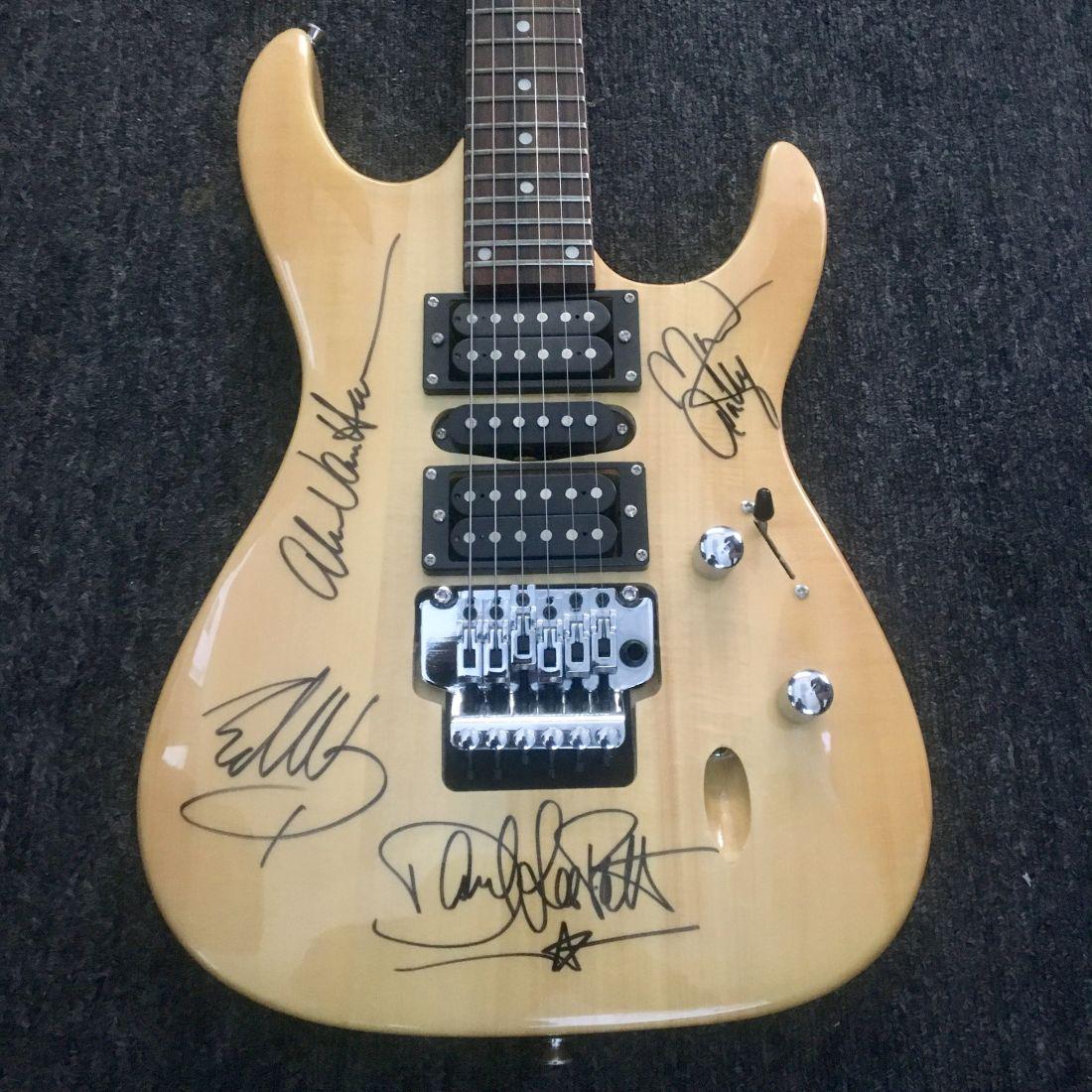 Van Halen Signed Wood Grain Guitar