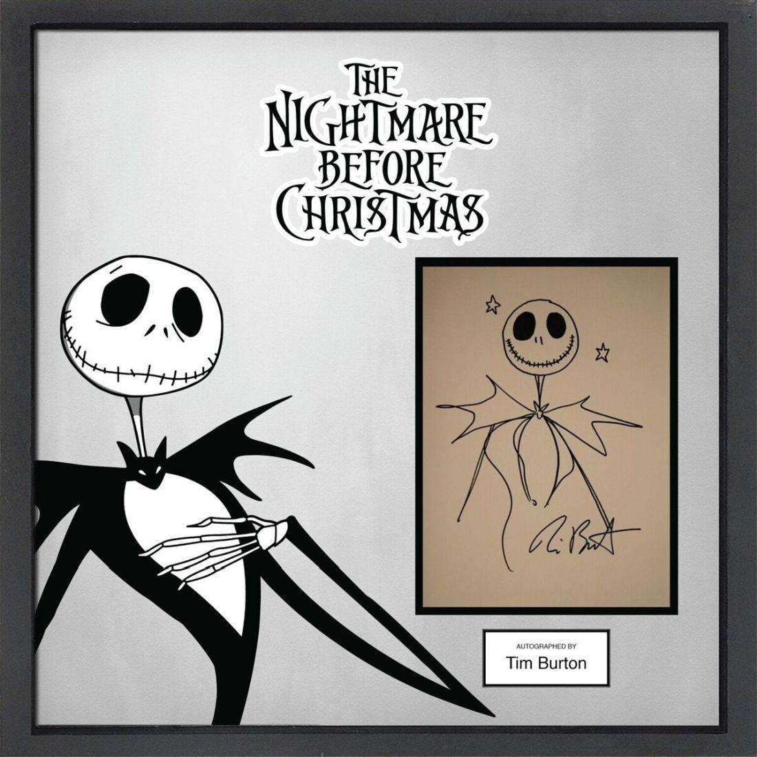 Tim Burton Signed And Drawn Jack Skellington Sketch