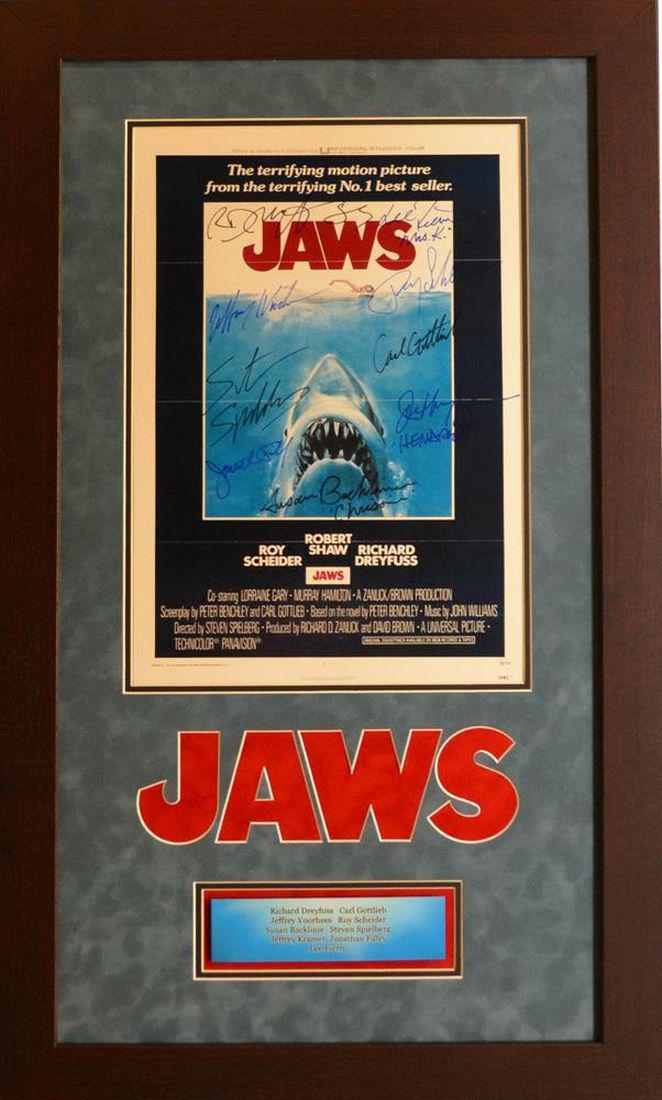 Jaws Cast Signed Framed Mini Poster (1 of 1)