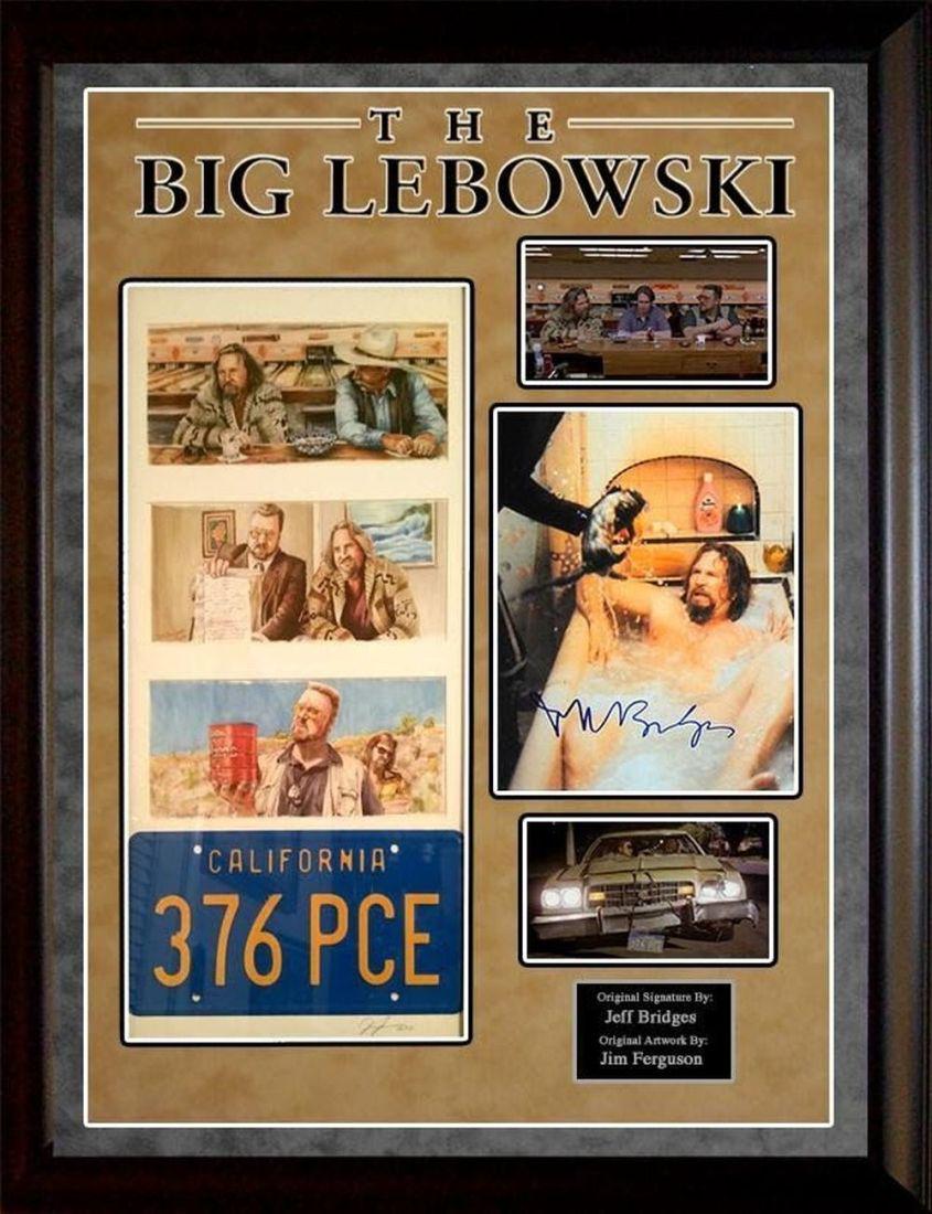 Big Lebowski Framed Signed License Plate (1 of 1)