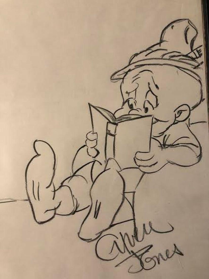 Chuck Jones Signed and Drawn Elmer Fudd Sketch (1 of 1)