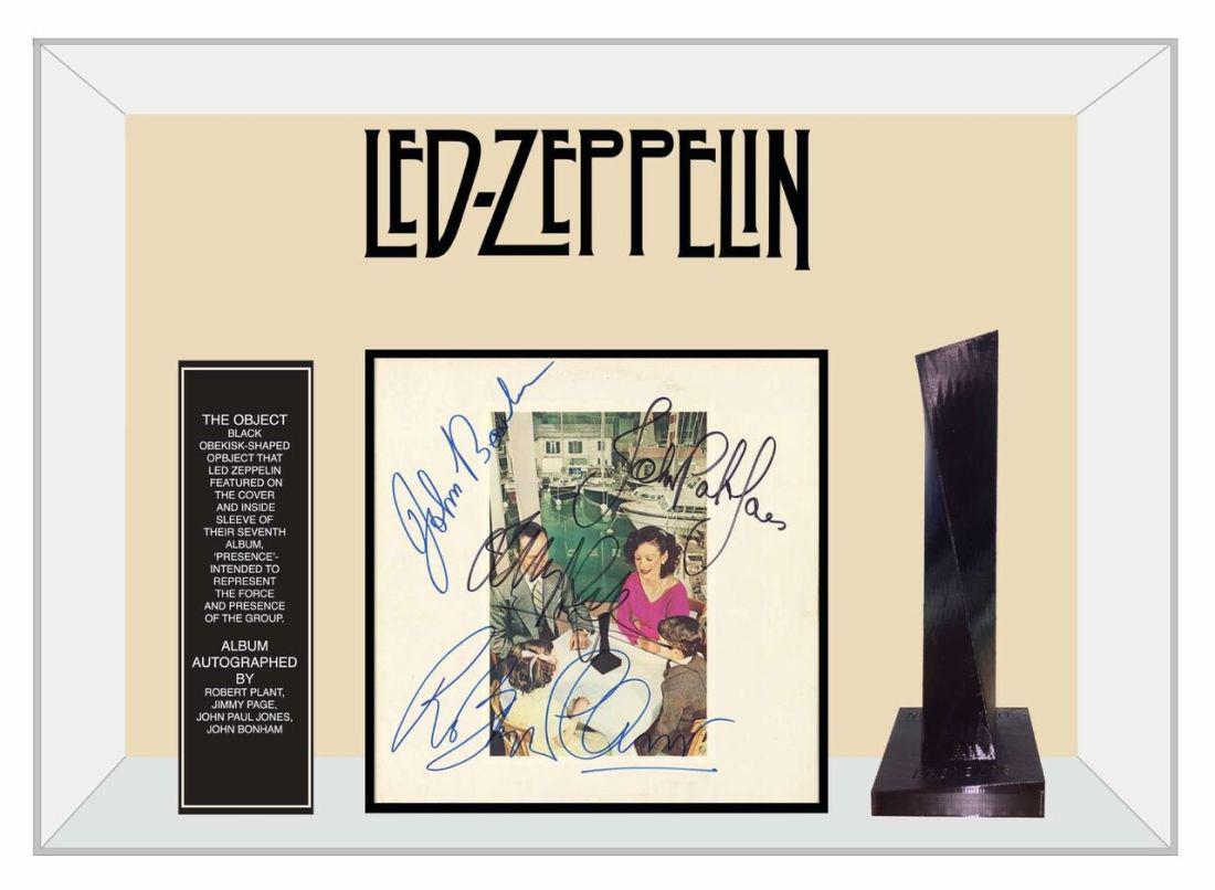 Led Zeppelin Signed and Framed Presence with The Object