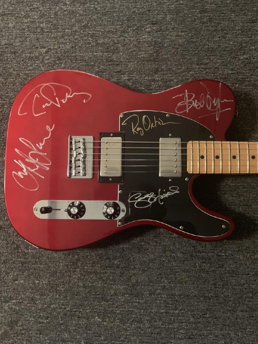 Traveling Wilbury's Signed Fender Telecaster Guitar: Actual Fender Telecaster Signed by Jeff Lynne, Tom Petty, Roy Orbison, Bob Dylan, and George Harrison
