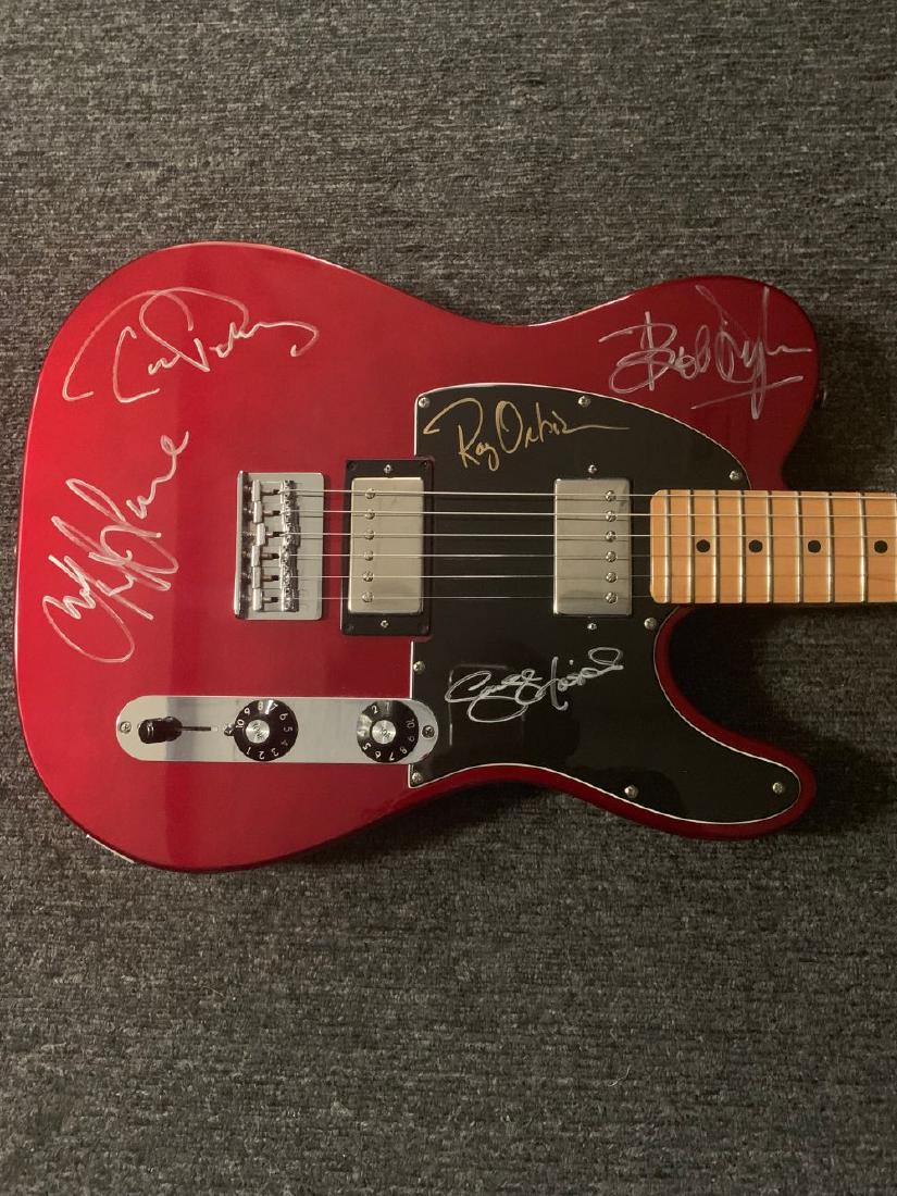 Traveling Wilbury's Signed Fender Telecaster Guitar: Actual Fender Telecaster Signed by Jeff Lynne, Tom Petty, Roy Orbison, Bob Dylan, and George Harrison