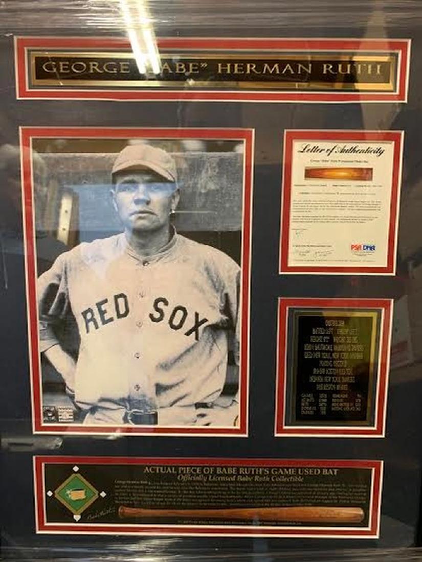 Actual Piece of Babe Ruth's Bat Framed Collage w/ PSA (1 of 1)