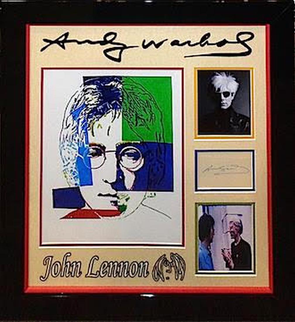 Andy Warhol "John Lennon" Signed Collage: Signed by Andy Warhol