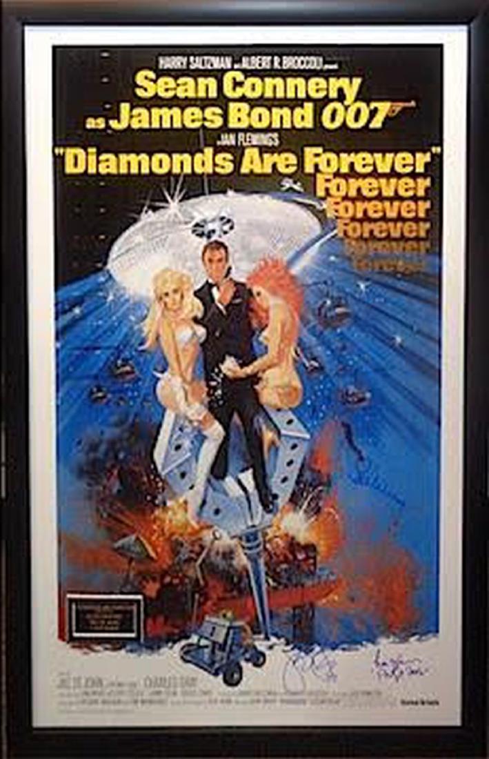 James Bond "Diamonds Are Forever" Signed Poster: Signed by Sean Connery, Jill St. John and Lana Wood