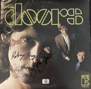 The Doors "The Doors" Signed Album: Signed by Jim Morrison, Ray Manzarek, Robby Krieger and John Densmore