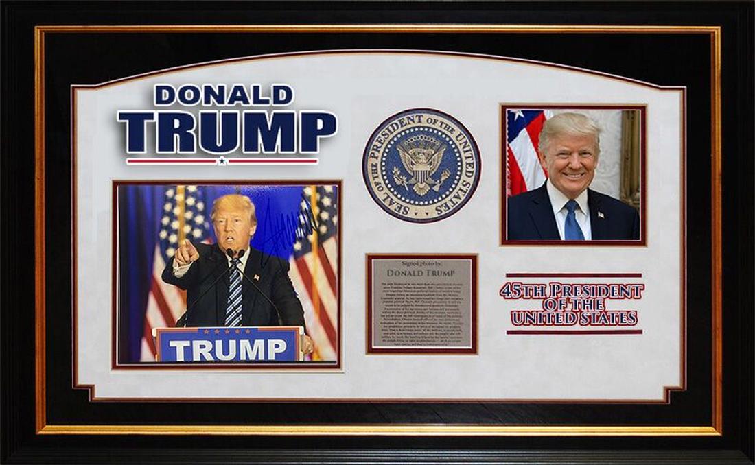 Donald Trump Signed & Framed Photo Collage (1 of 1)