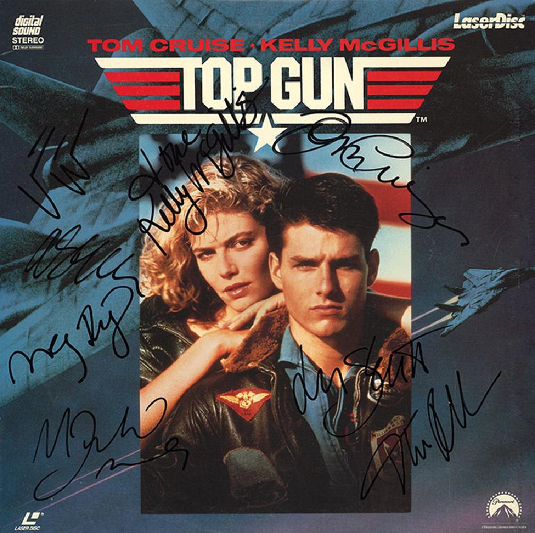 Top Gun Cast Signed Movie Laserdisc Album: Signed by Tom Cruise, Kelly McGillis, Val Kilmer, Meg Ryan, Anthony Edwards, Tom Skerritt, Michael Ironside, and Tim Robbins
