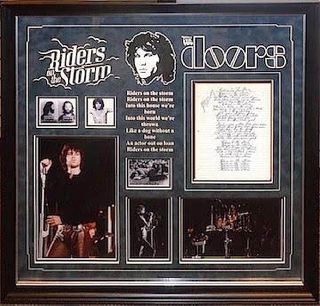 Jim Morrison Riders On The Storm Handwritten Lyrics Feb 06