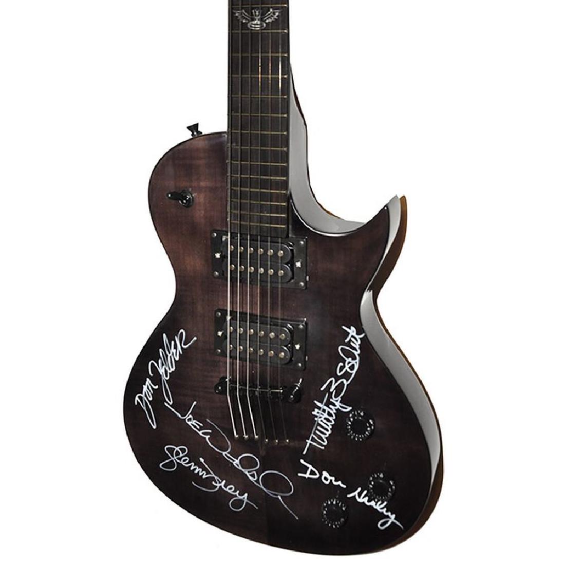 The Eagles Band Signed Chocolate Les Paul Styled Guitar (1 of 1)