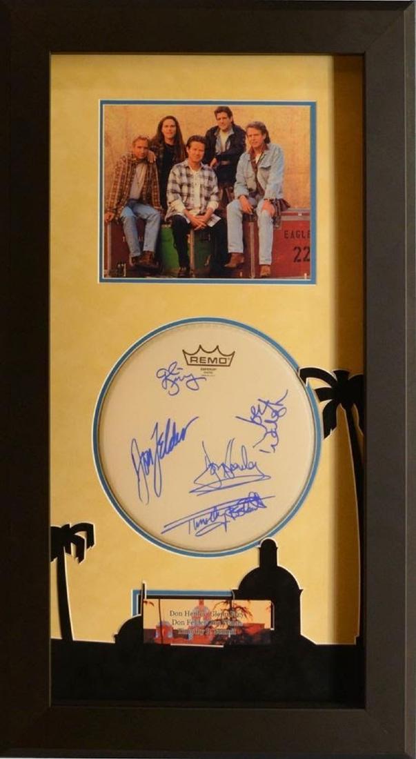 Eagles Signed & Framed Drum Head (1 of 1)